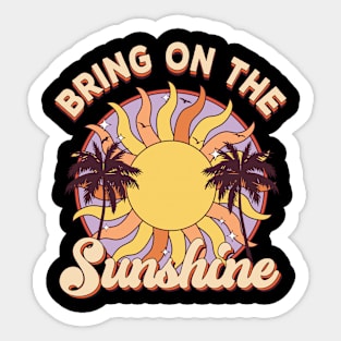 Vintage Retro Sunset Summer Rainbow Bring On The Sunshine Sticker